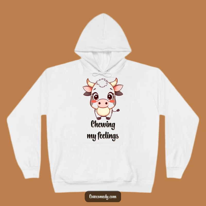 Funny Cow Cud Chewer Hoodie: Cozy Farm Smile for Hilarious Warmth