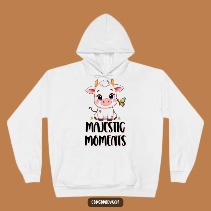 Cozy Funny Cow Butterfly Hoodie - Curious Character Sweatshirt, Gift