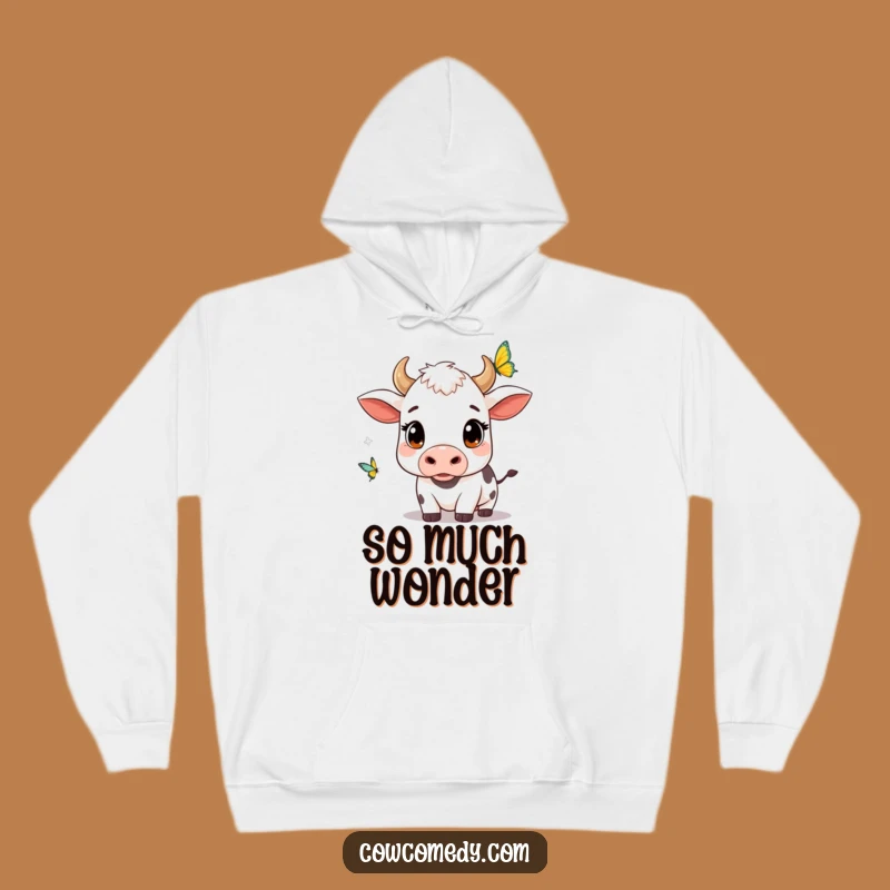 Cozy Funny Kawaii Cow Butterfly Watch Hoodie: Warm Hug of Curiosity