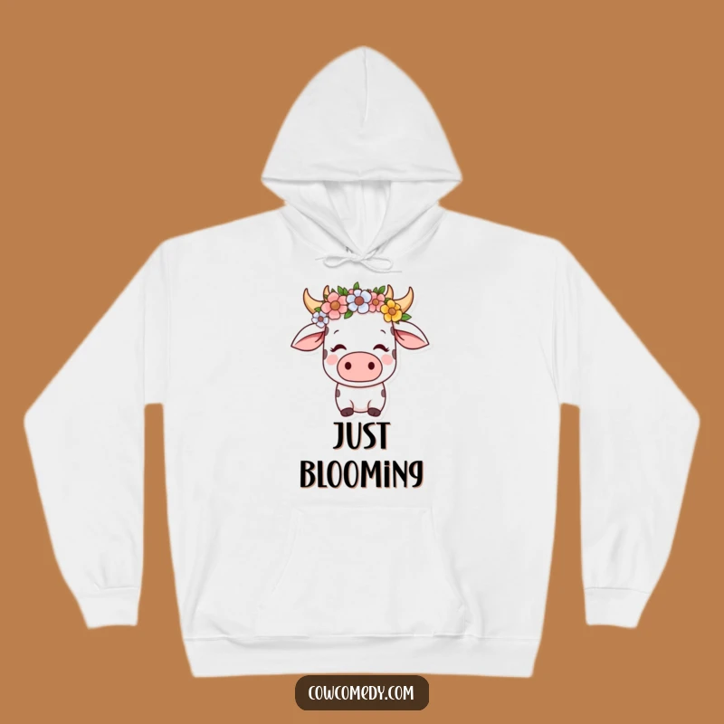 Cozy Funny Kawaii Cow Flower Crown Hoodie: Warmth & Serene Comfort
