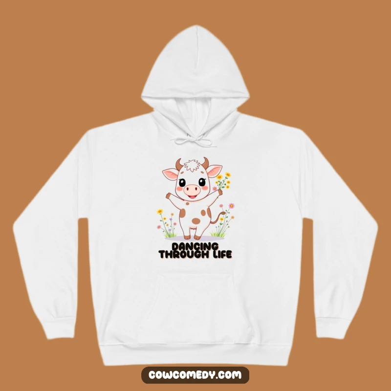 Cozy Funny Happy Cow Dancing Hoodie: Embrace Joy, Hilarious Funny Gift
