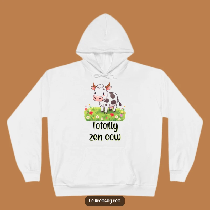 Funny Contented Cow Hoodie: Cozy Comfort with Farmyard Serenity