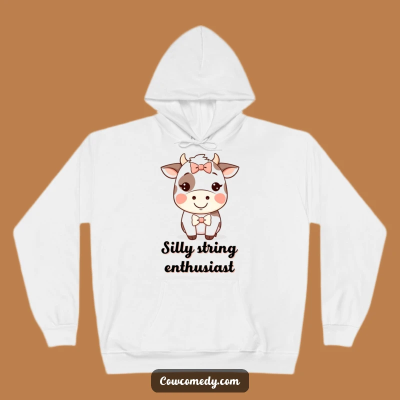 Funny Kawaii Cow Grin Hoodie - Cozy Silly Style, Warm Funny Gift!