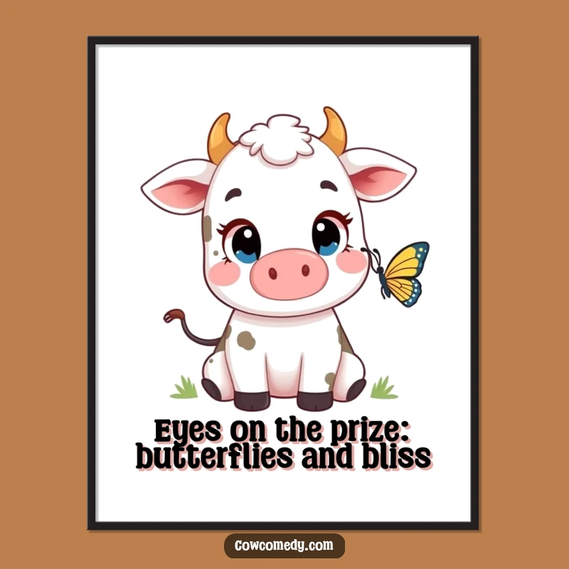 Free Printable Cow Butterfly Wall Art: Funny Downloadable Art for Calm Decor