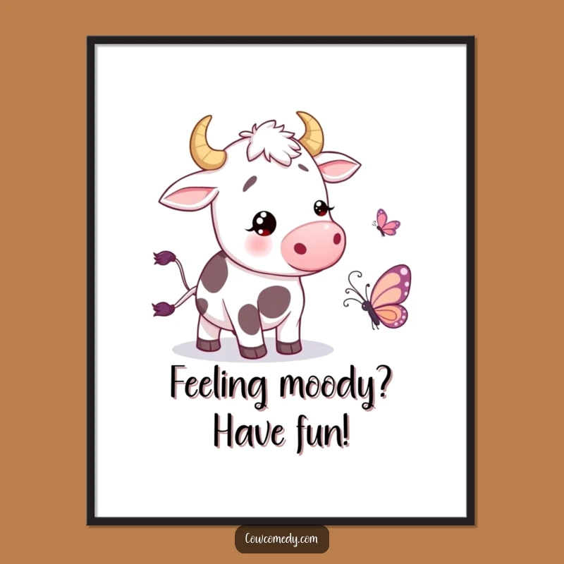 Free Printable Cow Wall Art: Funny Wiggling Tail Downloadable Decor