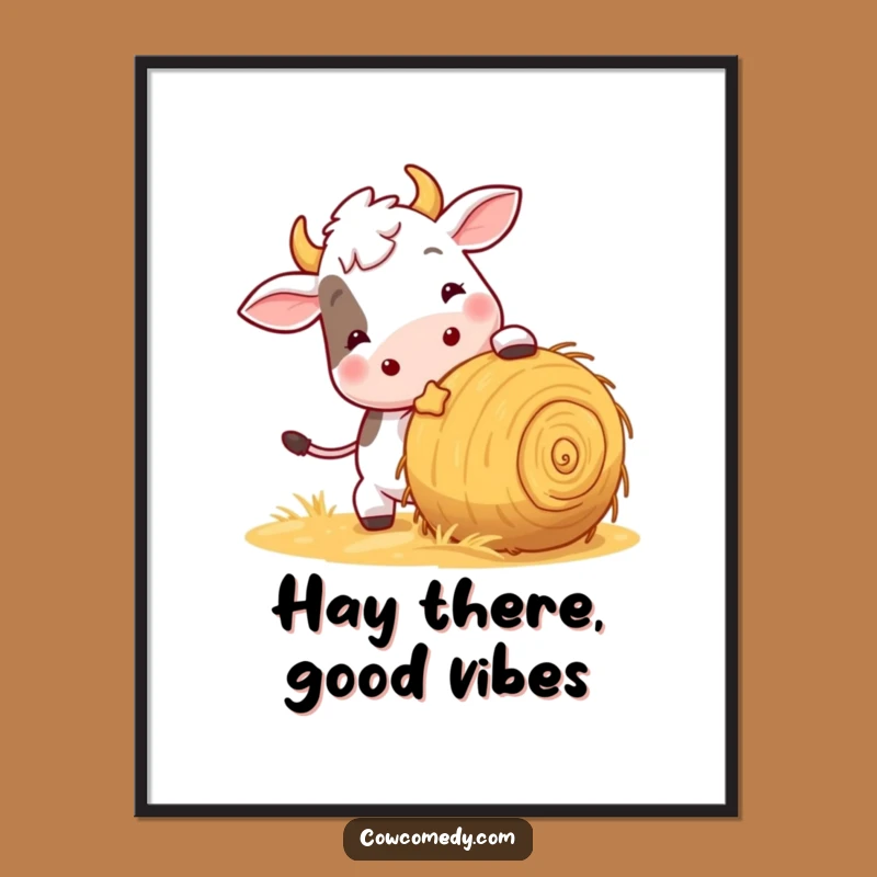 Funny Free Printable Cow Wall Art - Playful Hay, Downloadable Decor