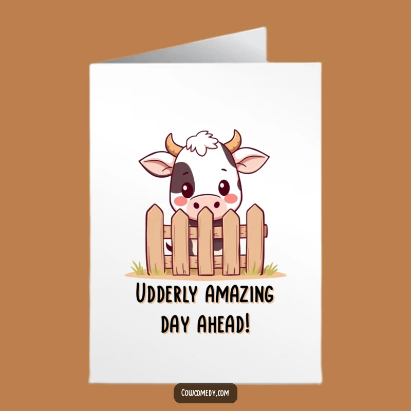 Free Printable Kawaii Cow Birthday Card: Funny Peekaboo Cow Downloadable Gift
