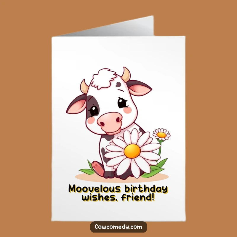 Funny Free Printable Birthday Card: Happy Cow Daisy Muncher for a Deliciously Fun Celebration