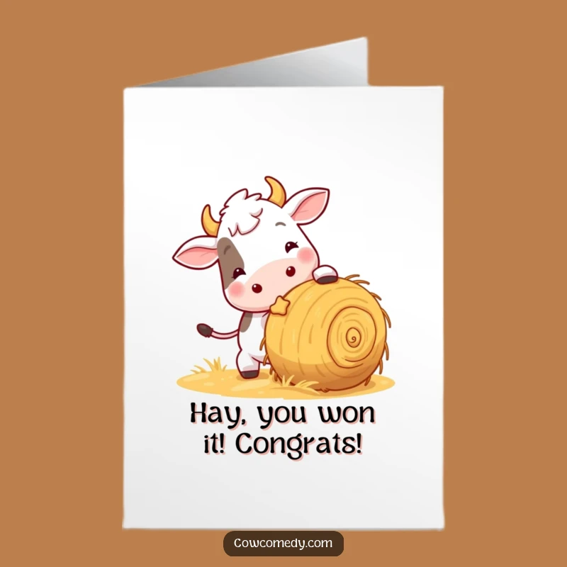 Free Printable Congrats Card - Playful Cow, Humorous Downloadable Gift