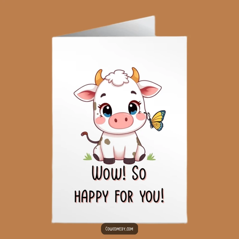 Free Printable Cow & Butterfly Card: Funny Congratulations Downloadable Gift