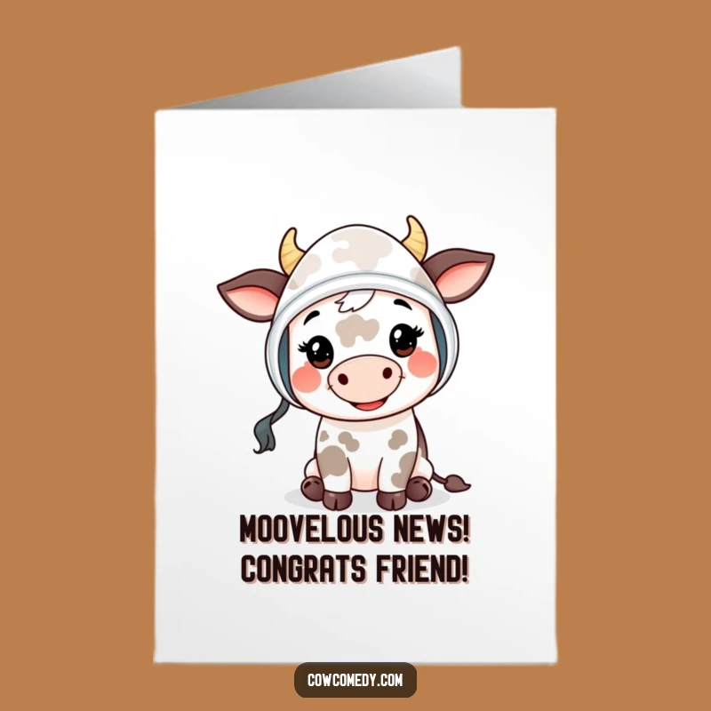 Free Printable Cow Kid Congrats Card: Funny Downloadable Gift with a Friendly Moo