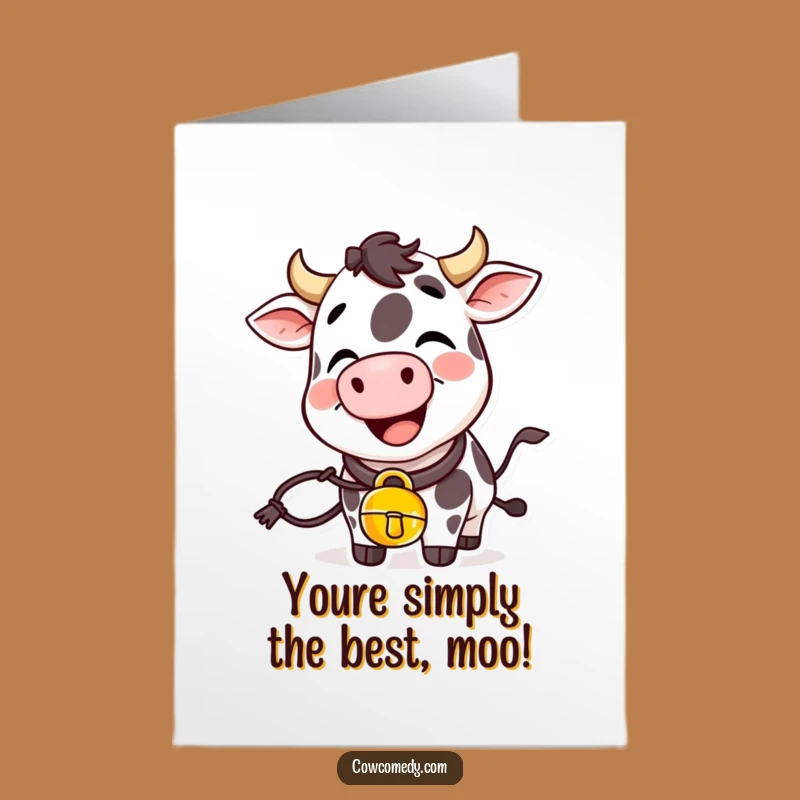Free Printable Congrats Card: Giggling Cow Rings Joy - Funny Downloadable Gift
