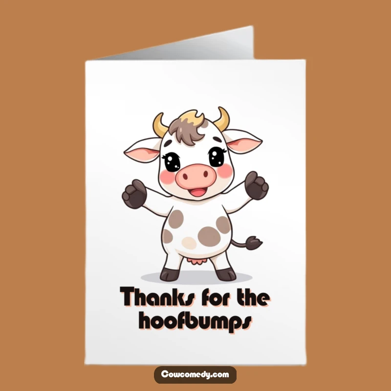 Free Printable Thank You Card: Goofy Dance Kawaii Cow