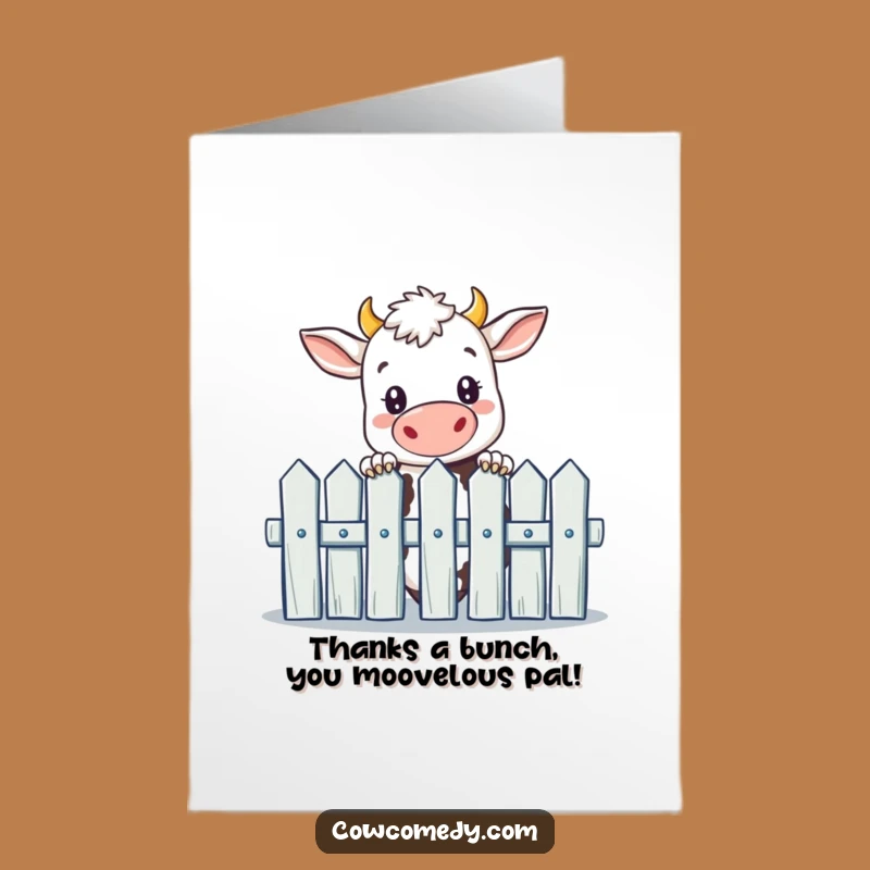Free Printable Thank You Card - Curious Cow, Cute Downloadable DIY Gift