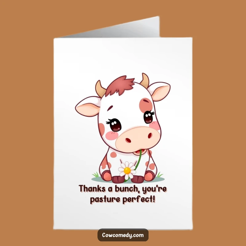 Free Printable Thank You Card: Spotted Cow Daisy Gratitude - Funny Downloadable Gift