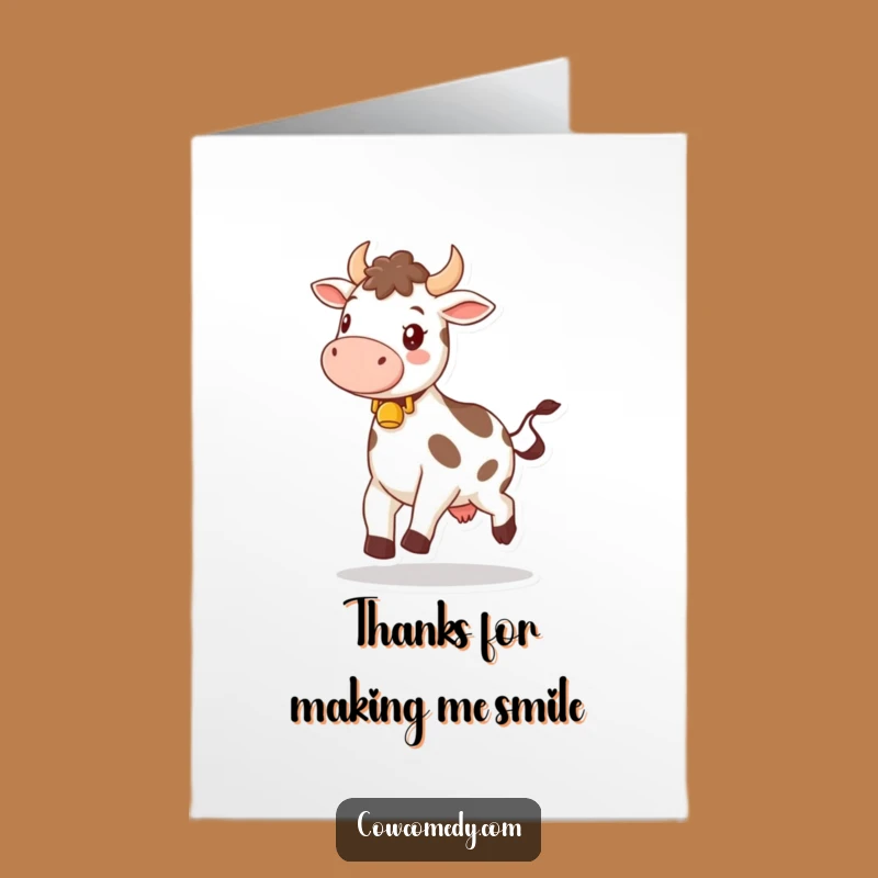 Free Printable Thank You Card: Happy Cow Skipping Thanks!