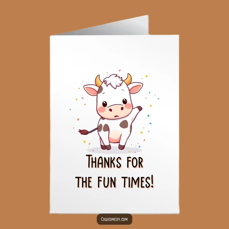Free Printable Thank You Card: Confetti Cow Joy Funny Downloadable
