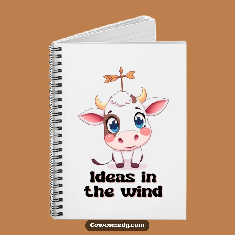 Curious Cow Weather Vane Notebook - Funny Kawaii Journal Gift
