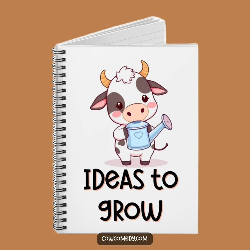 Funny Kawaii Cow Garden Notebook - Playful Watering Journal Gift