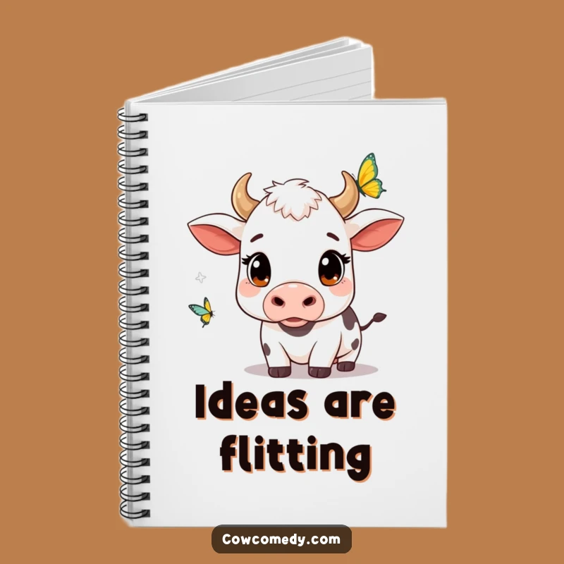 Funny Kawaii Cow Butterfly Watch Notebook: Journal Your Curious Thoughts