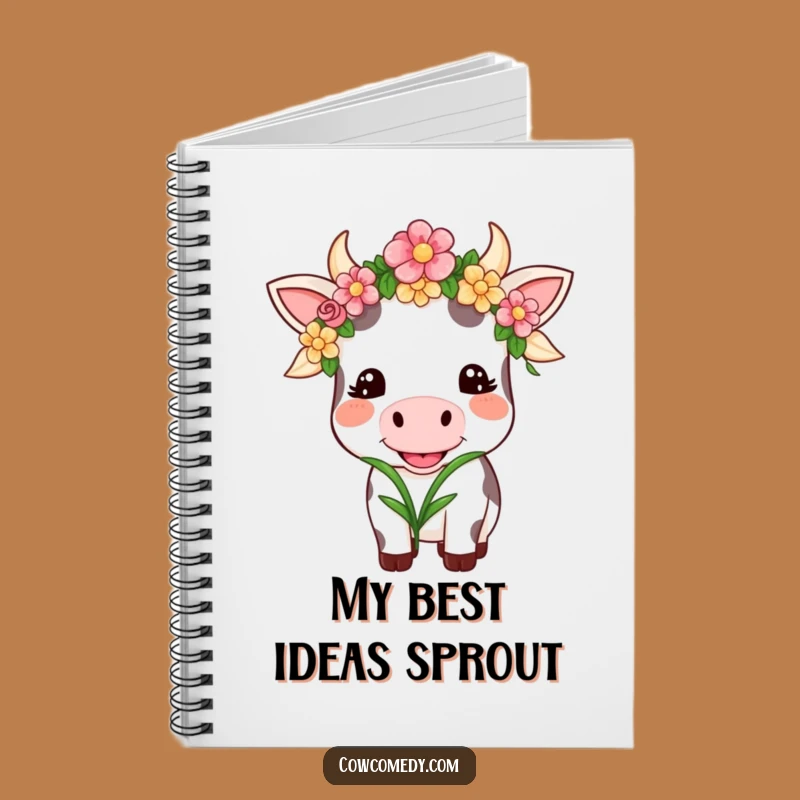 Funny Kawaii Cow Garland Notebook: Smiling Chewing Grass Cow Journal Gift!