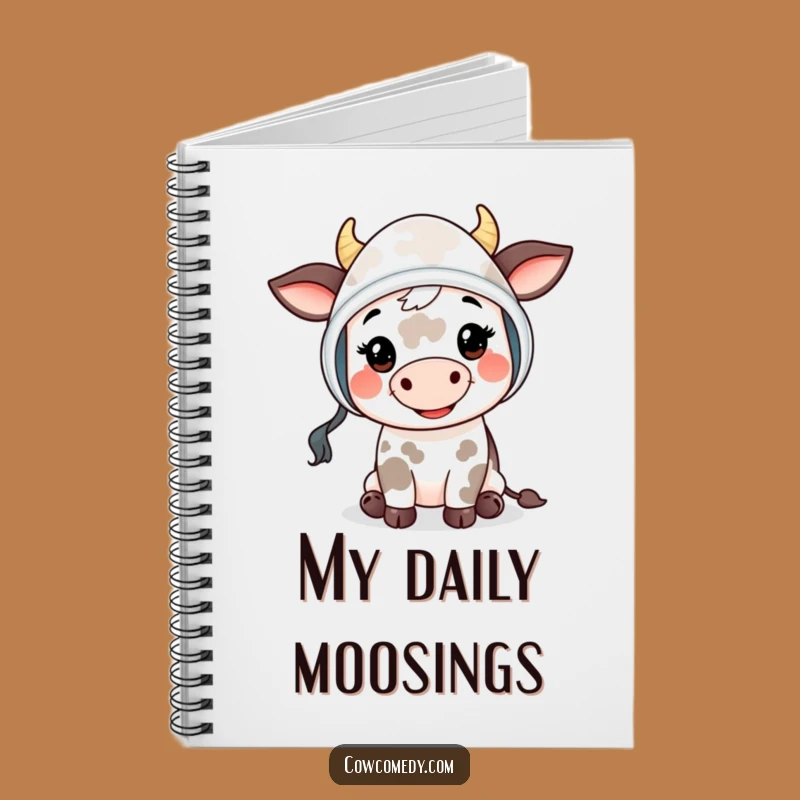 Funny Mooing Cow Kid Notebook - Bonnet Journal, Cute Gift Idea