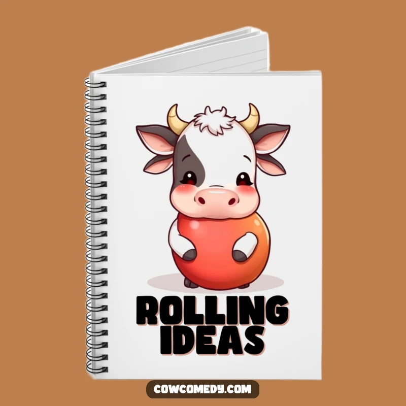 Funny Cow Apple Roller Notebook: Jot Down Ideas with Playful Energy
