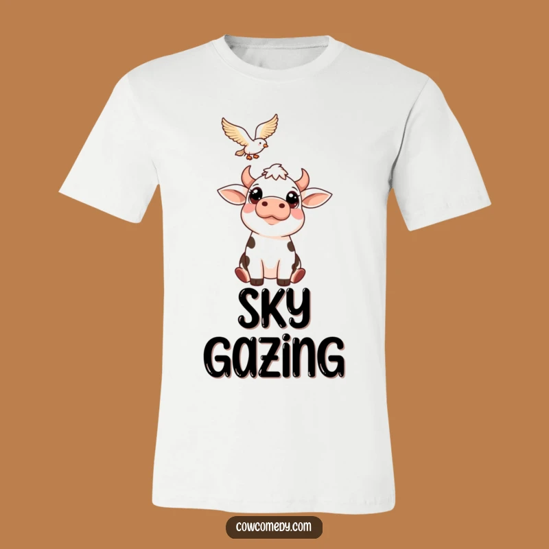 Funny Cow Bird Gazing T-Shirt: Wear Your Wonder with Humor