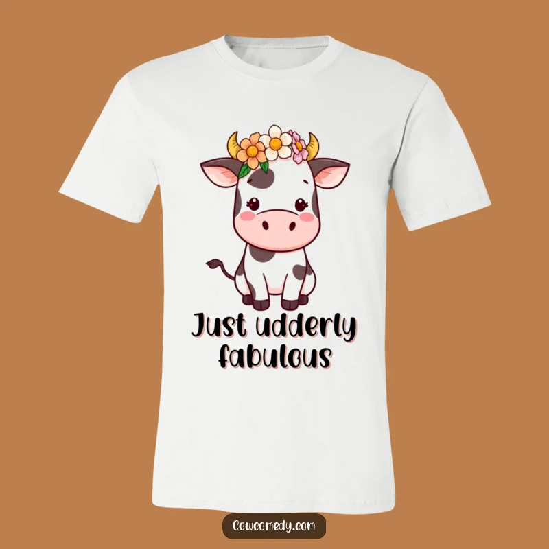 Funny Kawaii Cow T-Shirt: Adorable Flower Crown Tee - Perfect Funny Gift