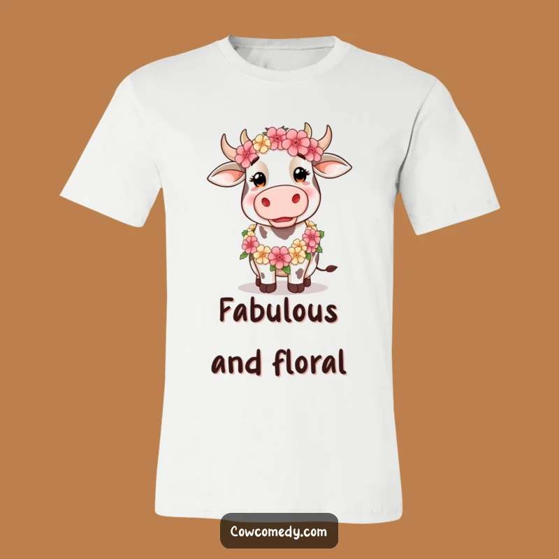 Funny Silly Cow T-Shirt: Floral Fun, Hilarious Gift for Flower Lovers