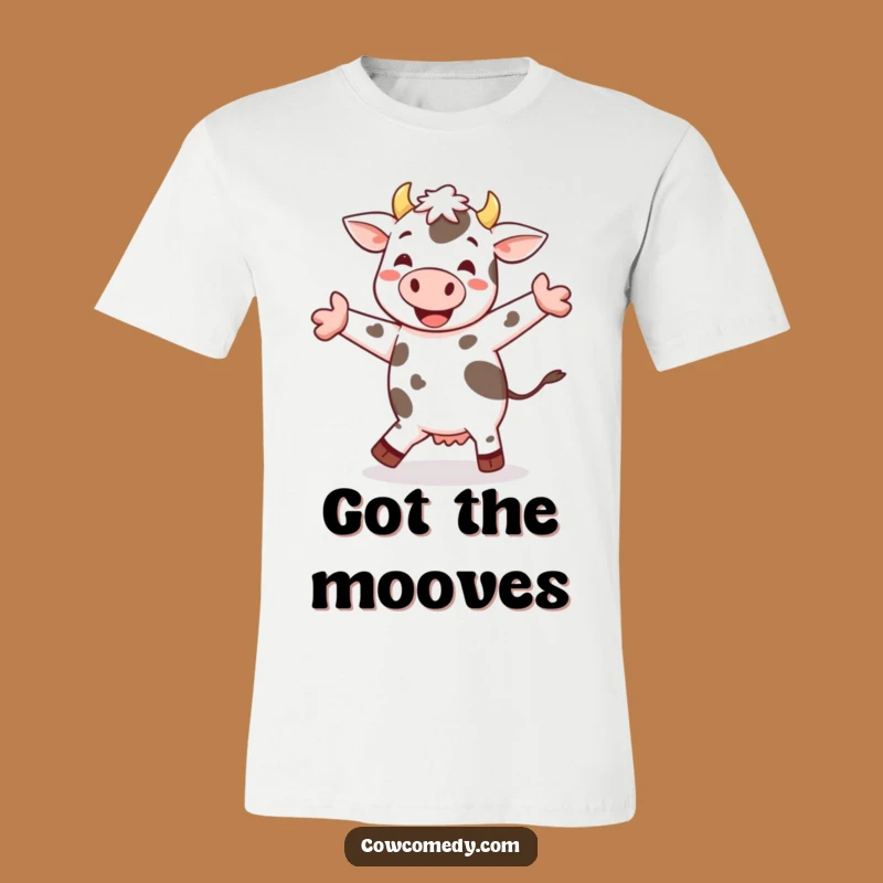 Funny Cheerful Cow Jig T-Shirt: Spotted Dancer Tee for Laughs