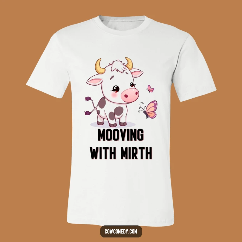 Funny Wiggling Cow Butterfly T-Shirt: Playful Farm Humor, Great Funny Gift
