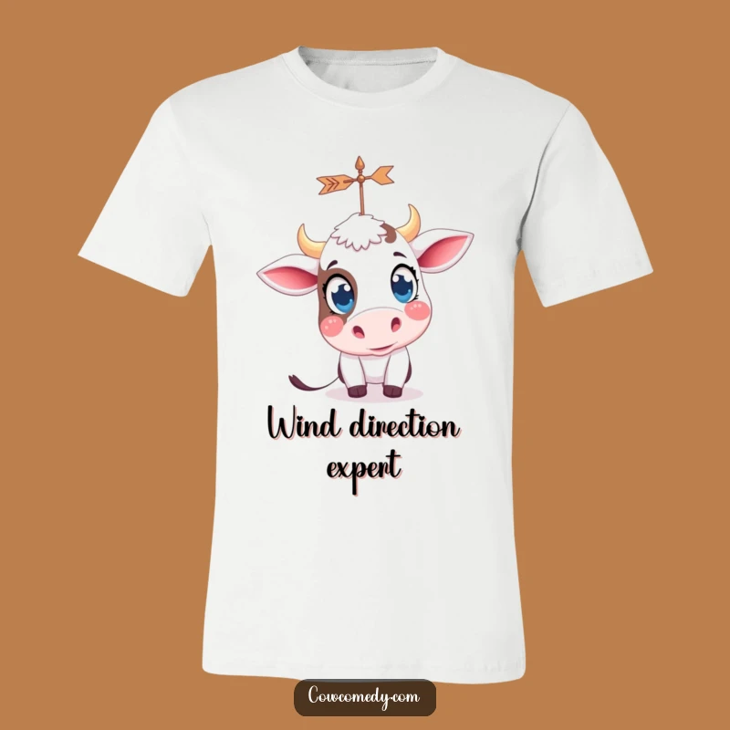 Curious Cow Weather Vane Tee - Funny Big Eyed Kawaii Shirt Gift