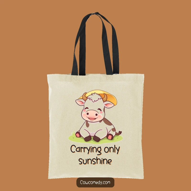 Funny Content Cow Tote Bag: Carry Your Calmness with this Relaxed Accessory