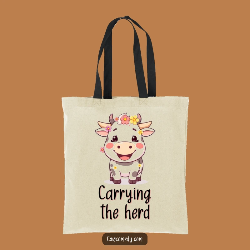 Funny Happy Cow Tote Bag Carry Your Smile A Great Funny Gift