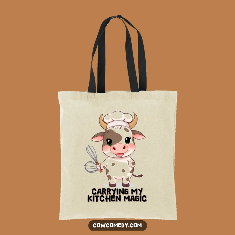 Funny Chef Cow Tote Bag: Carry Your Laughs in Culinary Style, Great Funny Gift