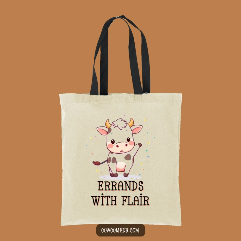 Funny Playful Cow Confetti Tote Bag: Carry the Party, Ideal Funny Gift