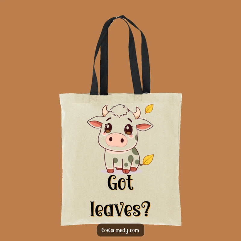 Funny Cow Leaf Surprise Tote Bag: Carry Autumn Charm