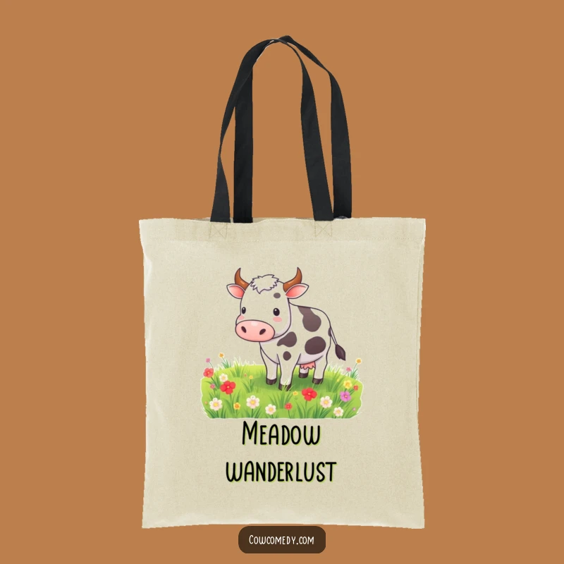 Funny Contented Cow Tote Bag: Carry Your Calmness Everywhere